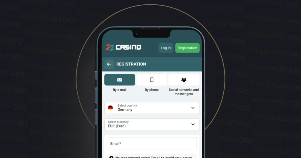 22Casino Registration
