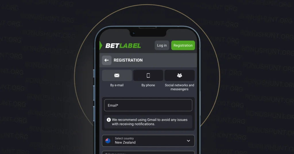 Registration in BetLabel Casino